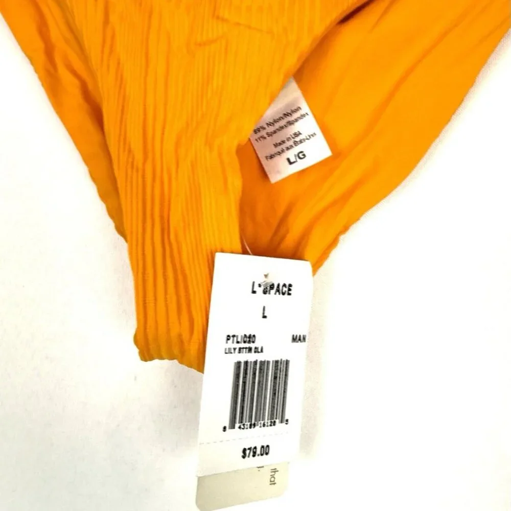 L Space Women’s Orange Side Tie Bikini Bottom Size L